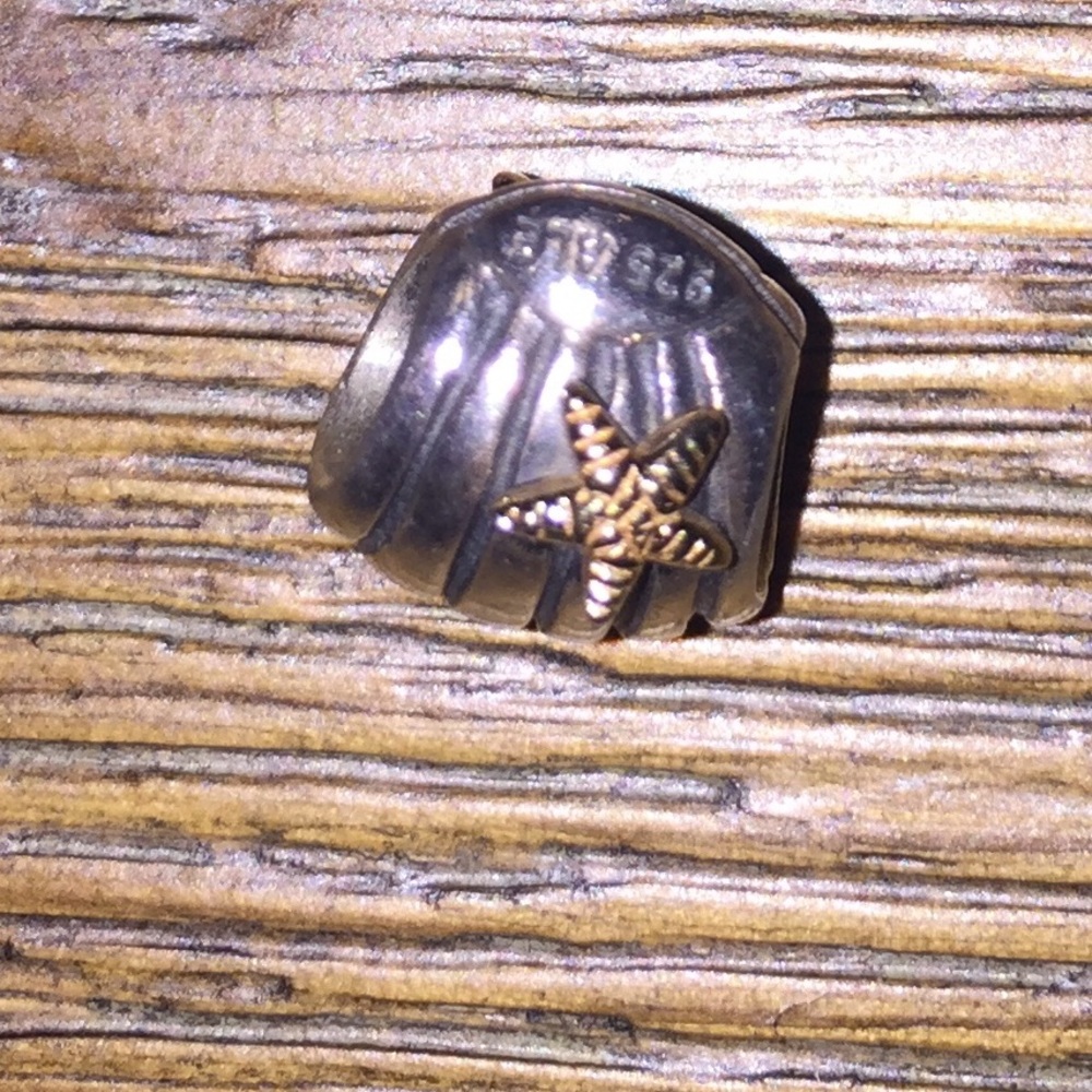 Pandora seashell silver and gold